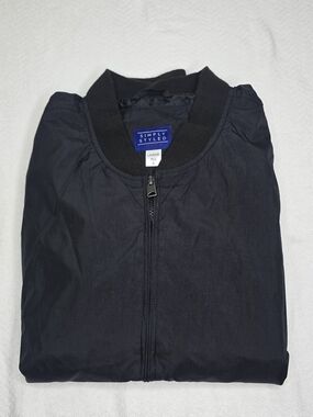 Simply Styled Men’s Black Lightweight Bomber Jacket Full Zip XL